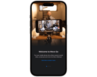 On a second device, download <a href='/pages/mevo-go-app' class='whitespace-nowrap underline text-citra' >Mevo Go</a>